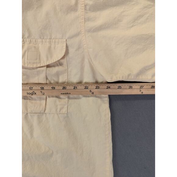 Columbia Shirt Men's Large Button Down Short Sleeve Pockets Yellow 100% Cotton - Picture 5 of 7